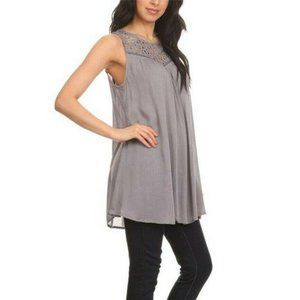 NWT GNW Lace Upper Swing Tunic Tank Mini Dress XL